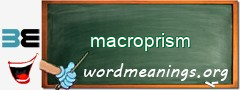 WordMeaning blackboard for macroprism